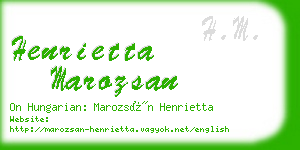 henrietta marozsan business card